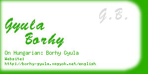 gyula borhy business card